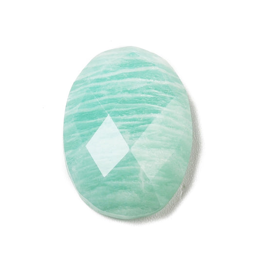 Cabochon Amazonite Faceted Oval 18x13mm - Alberta Bead Store
