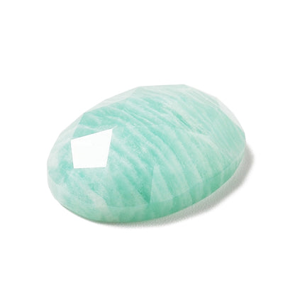 Cabochon Amazonite Faceted Oval 18x13mm - Alberta Bead Store