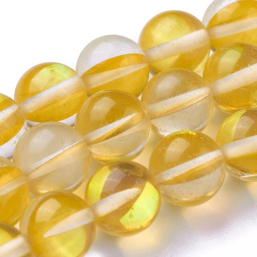 Gold Holographic Glass Bead | Alberta Bead Store