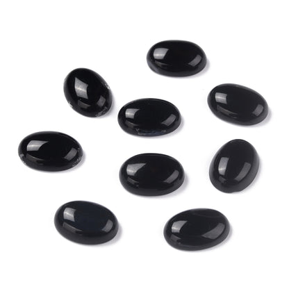 Black Agate Cabochon Oval 18x13mm - Alberta Bead Store