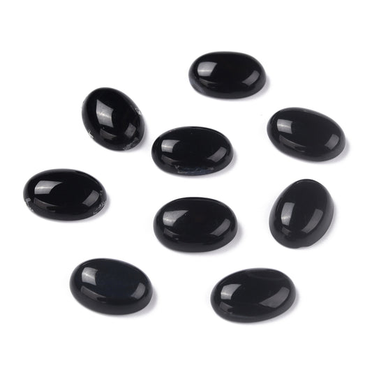 Black Agate Cabochon Oval 18x13mm - Alberta Bead Store