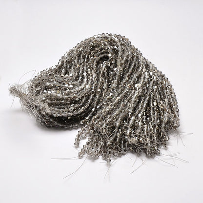 Glass Bead Imitation Austrian Crystal Light Grey Faceted Bicone 4mm - Alberta Bead Store