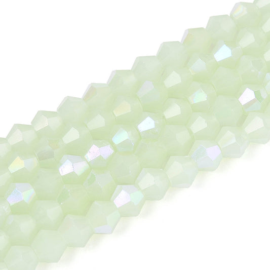 Glass Bead Faceted Bicone Honeydew 4x4mm
