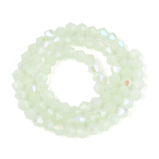 Glass Bead Faceted Bicone Honeydew 4x4mm