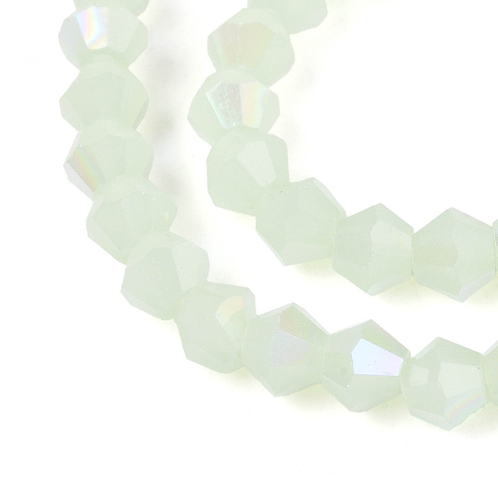 Glass Bead Faceted Bicone Honeydew 4x4mm