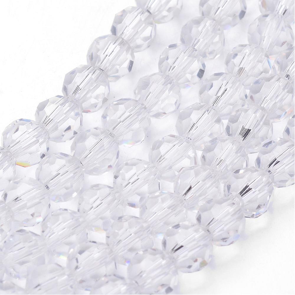 Glass Bead Imitation Austrian Crystal Clear Faceted Round 4mm - Alberta Bead Store