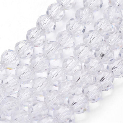 Glass Bead Imitation Austrian Crystal Clear Faceted Round 4mm - Alberta Bead Store