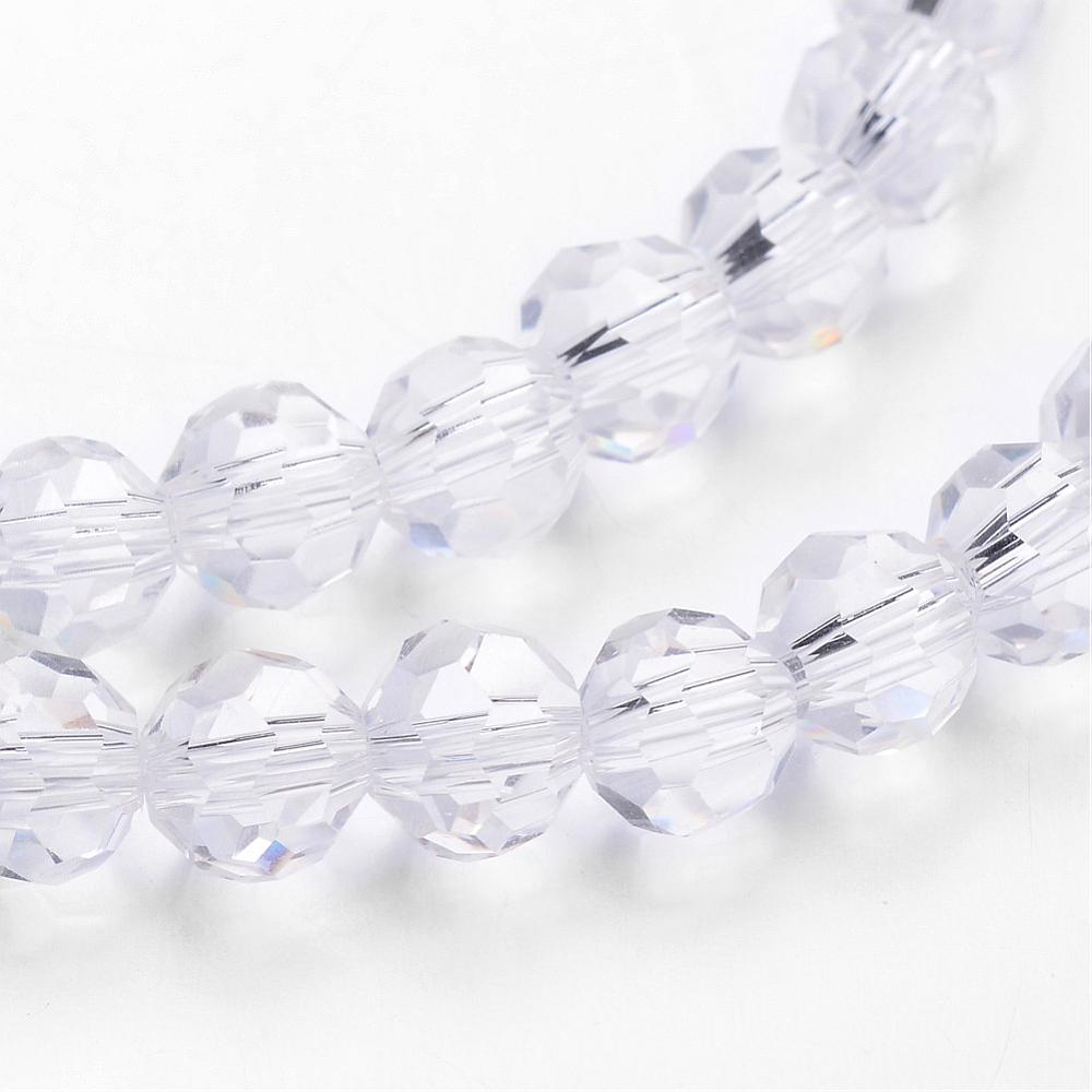 Glass Bead Imitation Austrian Crystal Clear Faceted Round 4mm - Alberta Bead Store