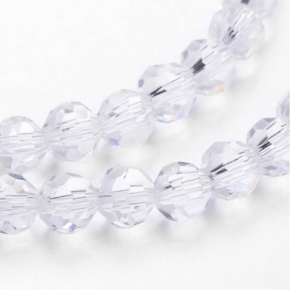 Glass Bead Imitation Austrian Crystal Clear Faceted Round 8mm - Alberta Bead Store