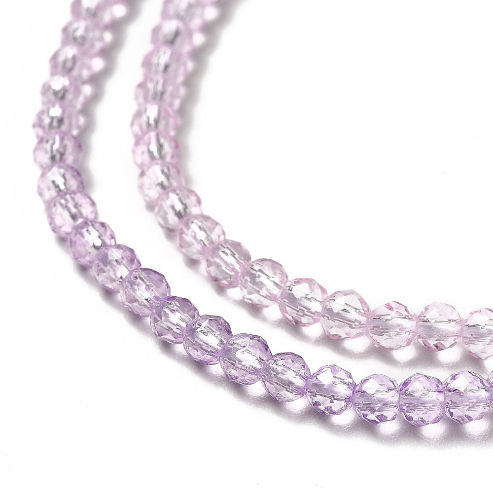 Glass Bead Gradient Purple Pink Faceted Round 3mm - Alberta Bead Store