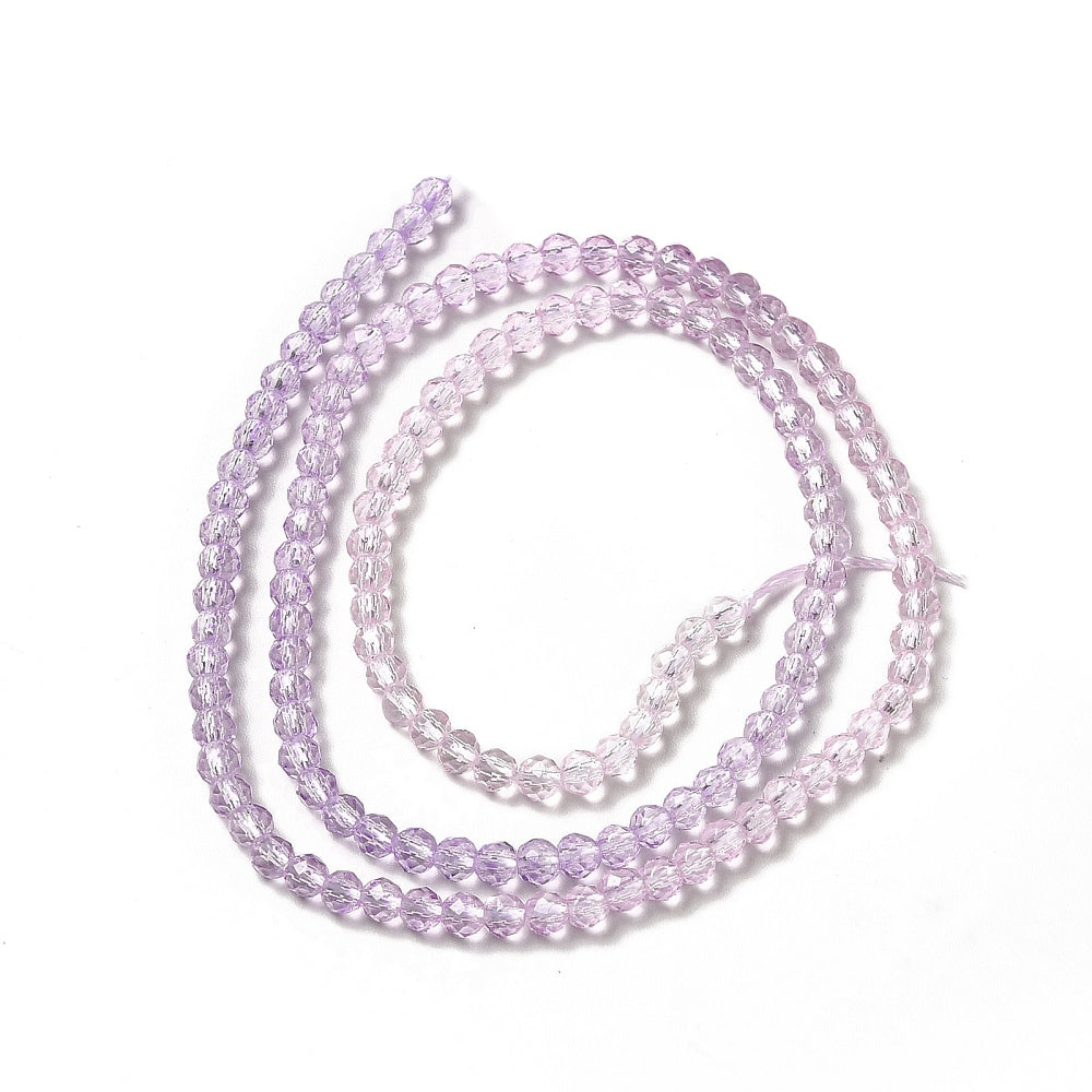 Glass Bead Gradient Purple Pink Faceted Round 3mm - Alberta Bead Store