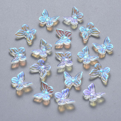 Glass Butterfly Bead Clear AB 100pc