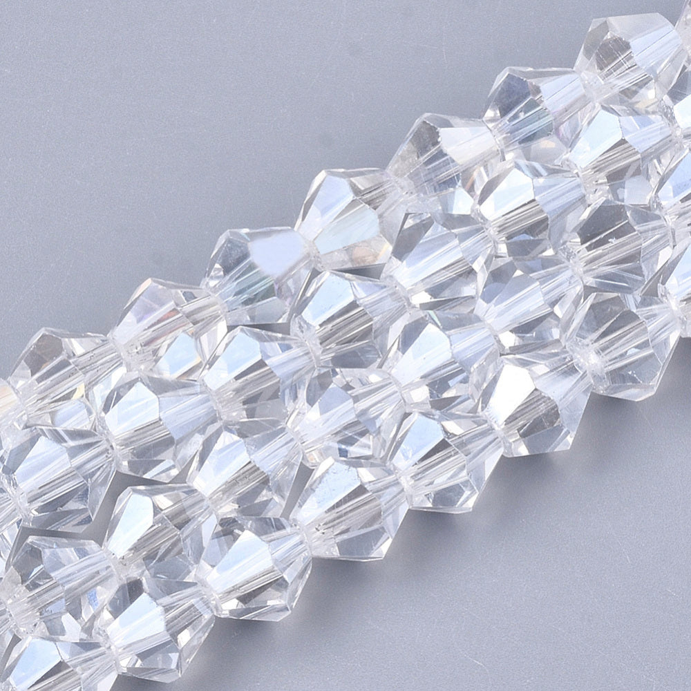 Glass Bead Bicone Clear 6x5.5MM