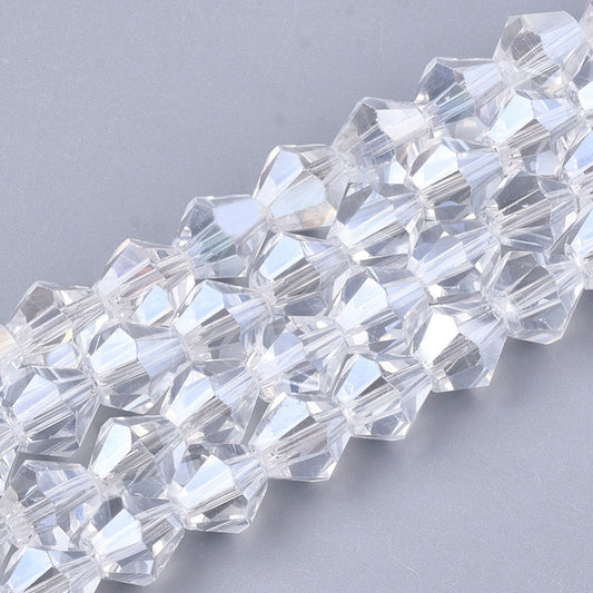 Glass Bead Bicone Clear 6x5.5MM