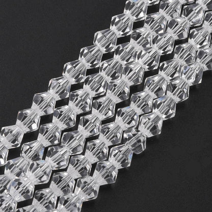 Glass Bead Bicone Clear 6x6MM