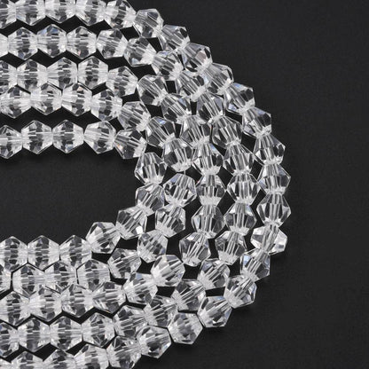 Glass Bead Bicone Clear 6x6MM