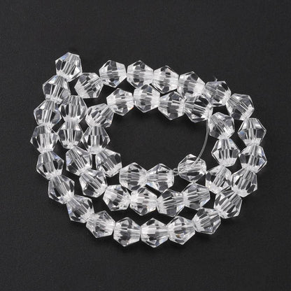 Glass Bead Bicone Clear 6x6MM
