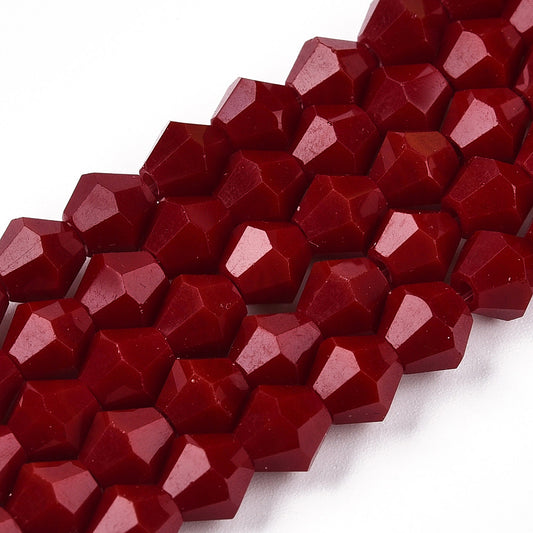 Glass Bead Bicone Dark Red 6x6MM