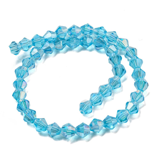 Glass Bead Bicone Deep Sky Blue 6x5.5MM