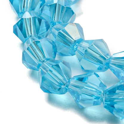 Glass Bead Bicone Deep Sky Blue 6x5.5MM