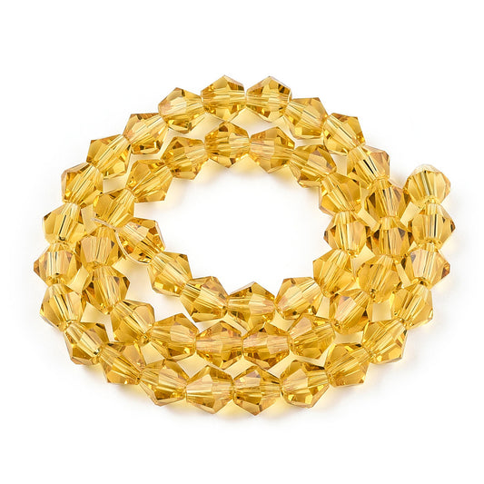Glass Bead Bicone Goldenrod 6x6MM