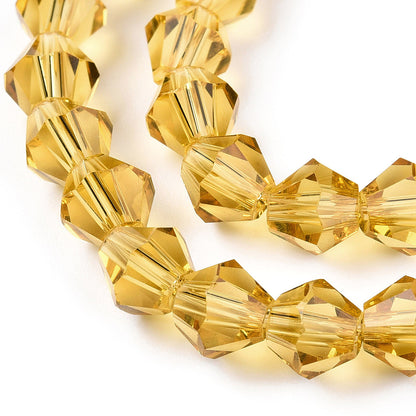 Glass Bead Bicone Goldenrod 6x6MM