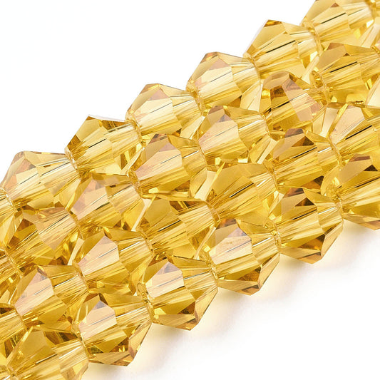 Glass Bead Bicone Goldenrod 6x6MM