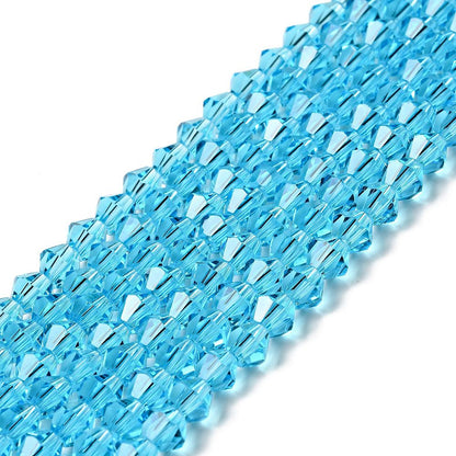 Glass Bead Bicone Sky Blue 6x6MM
