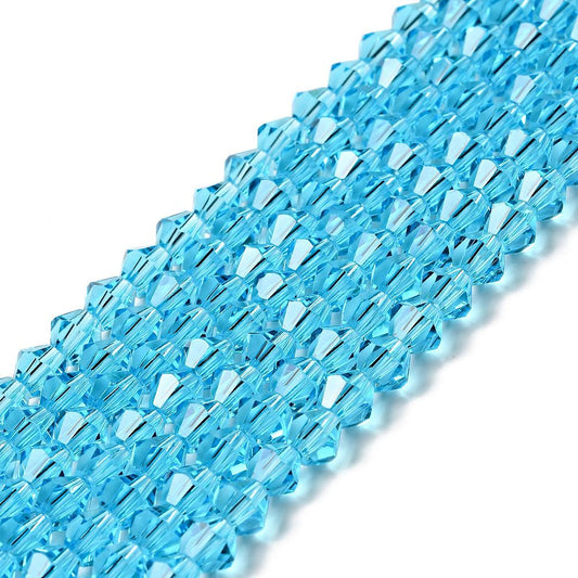 Glass Bead Bicone Sky Blue 6x6MM