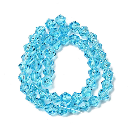 Glass Bead Bicone Sky Blue 6x6MM