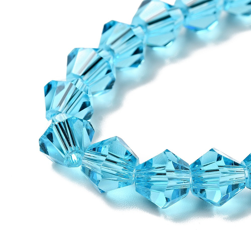 Glass Bead Bicone Sky Blue 6x6MM