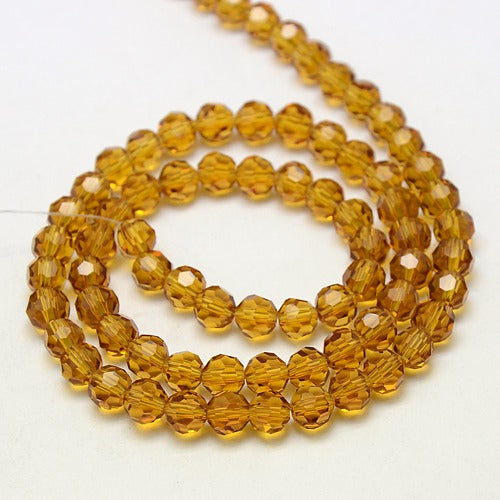Glass Bead Faceted Goldenrod 8MM