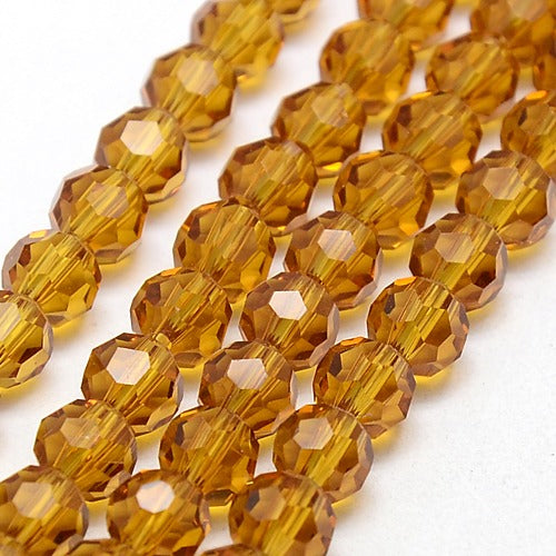 Glass Bead Faceted Goldenrod 8MM