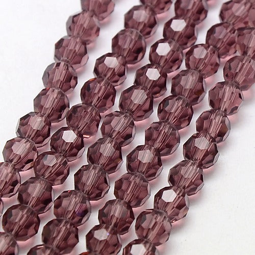 Glass Bead Faceted Old Rose 8MM
