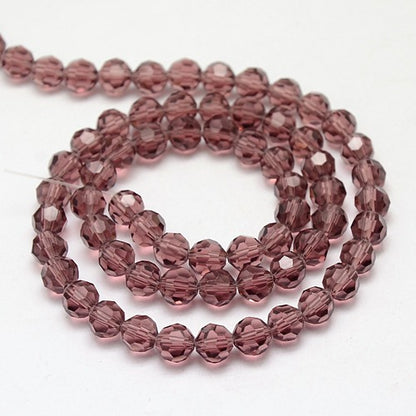 Glass Bead Faceted Old Rose 8MM