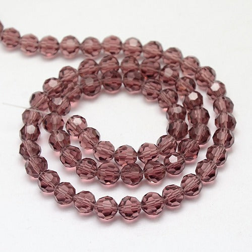 Glass Bead Faceted Old Rose 8MM