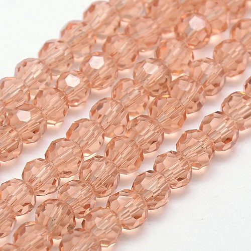 Glass Bead Faceted Salmon 8MM