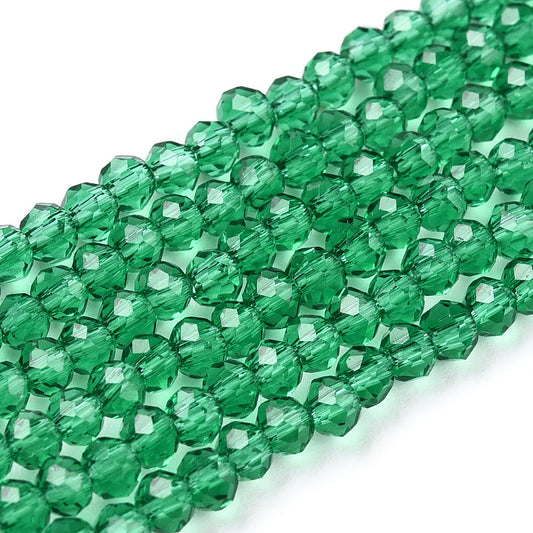 Glass Bead Rondelle Sea Green 6x5mm