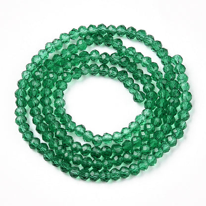 Glass Bead Rondelle Sea Green 6x5mm