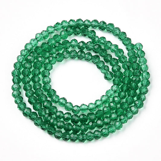 Glass Bead Rondelle Sea Green 6x5mm