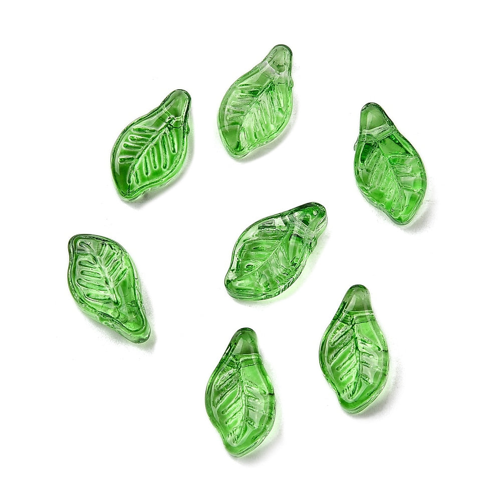Glass Green Leaf 12x6x5 50pc