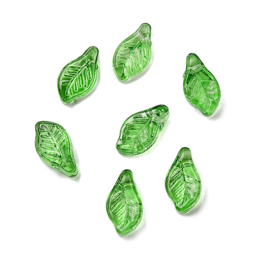 Glass Green Leaf 12x6x5 50pc
