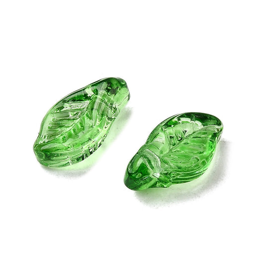 Glass Green Leaf 12x6x5 50pc