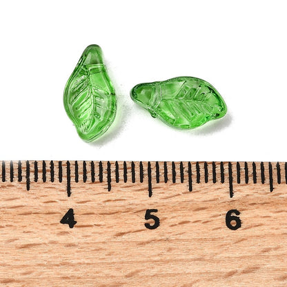 Glass Green Leaf 12x6x5 50pc