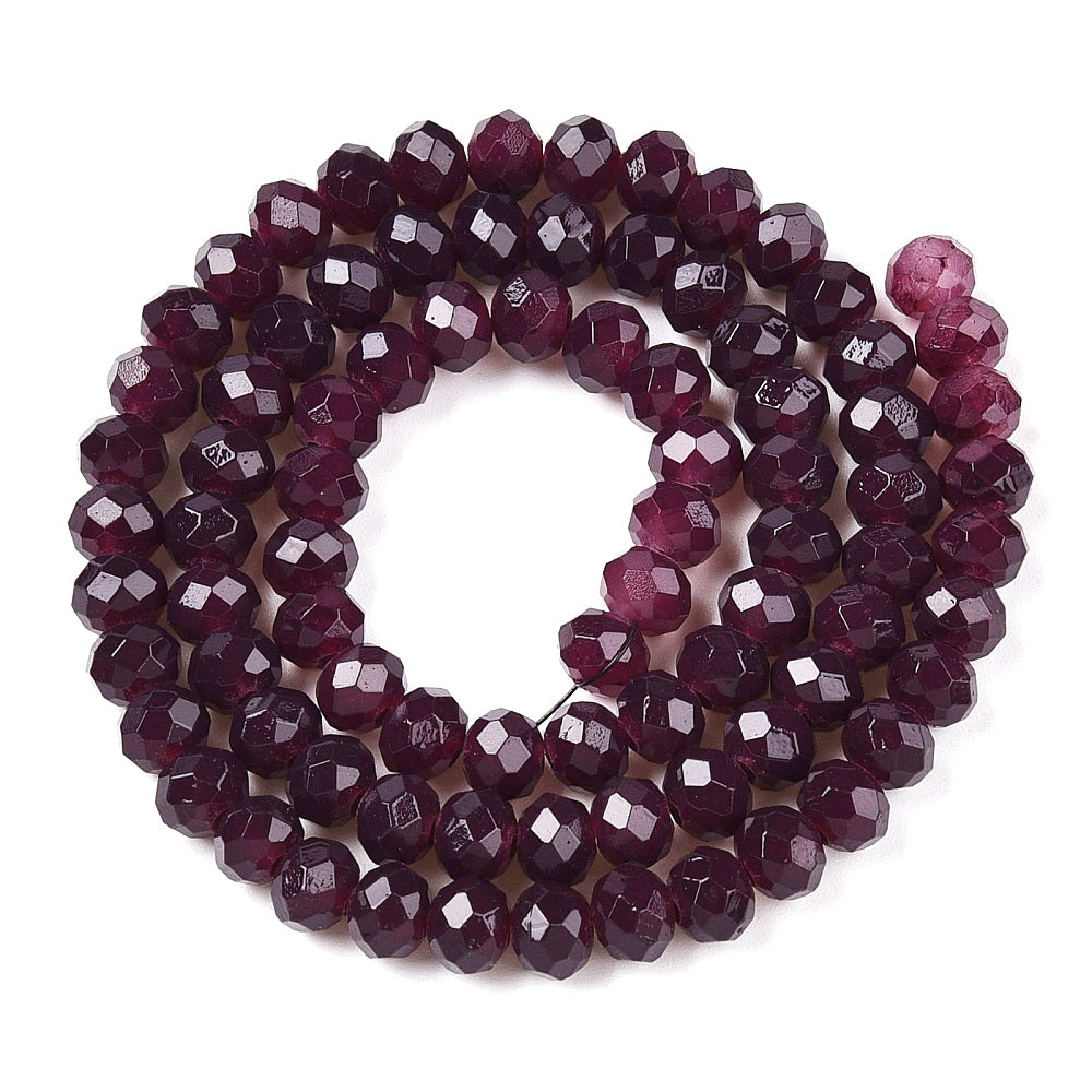 Glass Rondelle Faceted Dark Purple 6x5mm