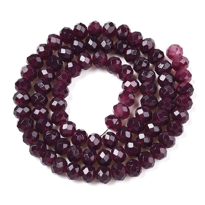 Glass Rondelle Faceted Dark Purple 6x5mm