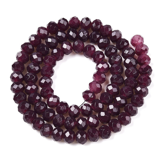 Glass Rondelle Faceted Dark Purple 6x5mm