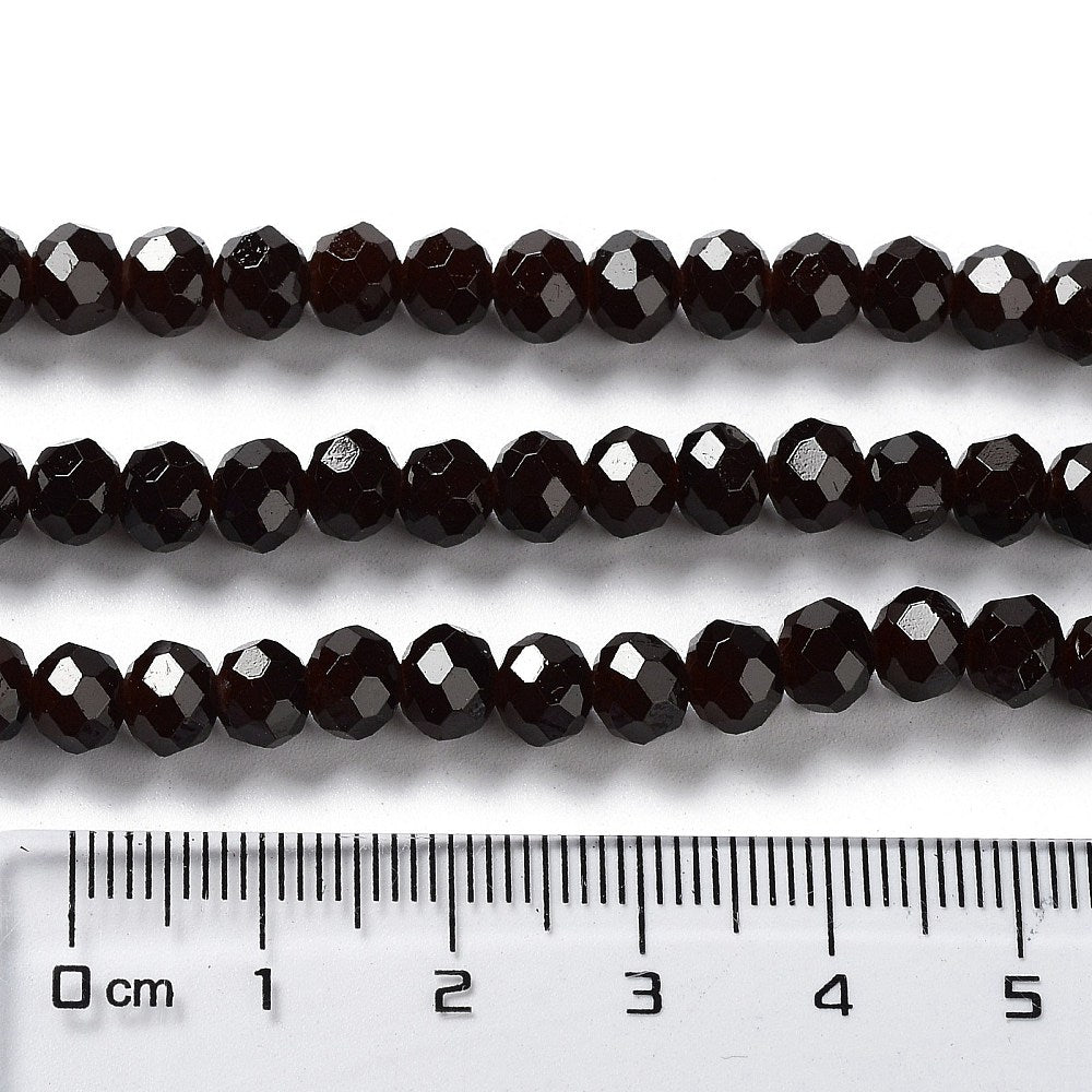Glass Rondelle Faceted Dark Red 6x5mm