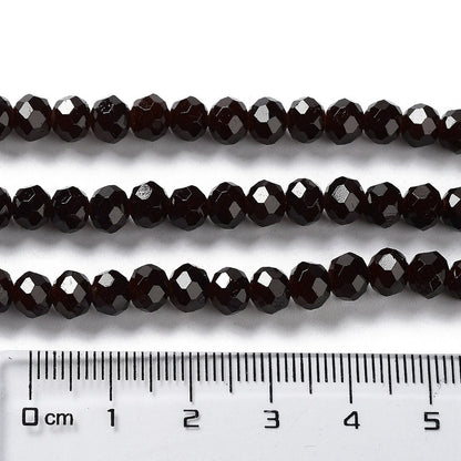 Glass Rondelle Faceted Dark Red 6x5mm