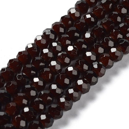 Glass Rondelle Faceted Dark Red 6x5mm